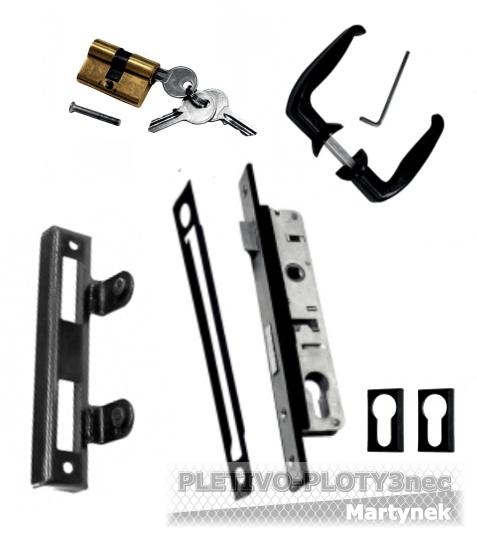 Zámek pro dvoukřídlou bránu (sada)