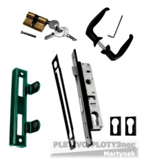    Zámek pro dvoukřídlou bránu (sada)
